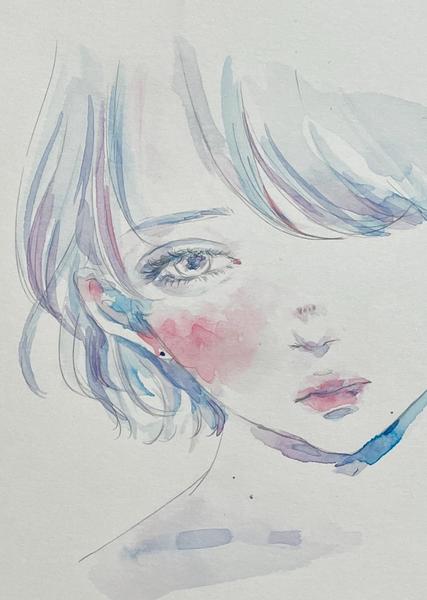 透明水彩を使用したイラストを作成します！儚い女の子など描きます