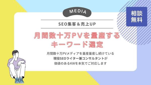 SEOライター兼コンサルタントが貴メディアに合わせた【キーワード選定】をおこないます