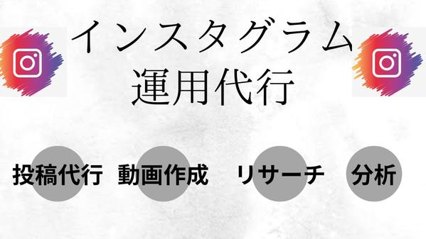 インスタグラム運用代行（20,000円〜）企画〜投稿作成まで行います