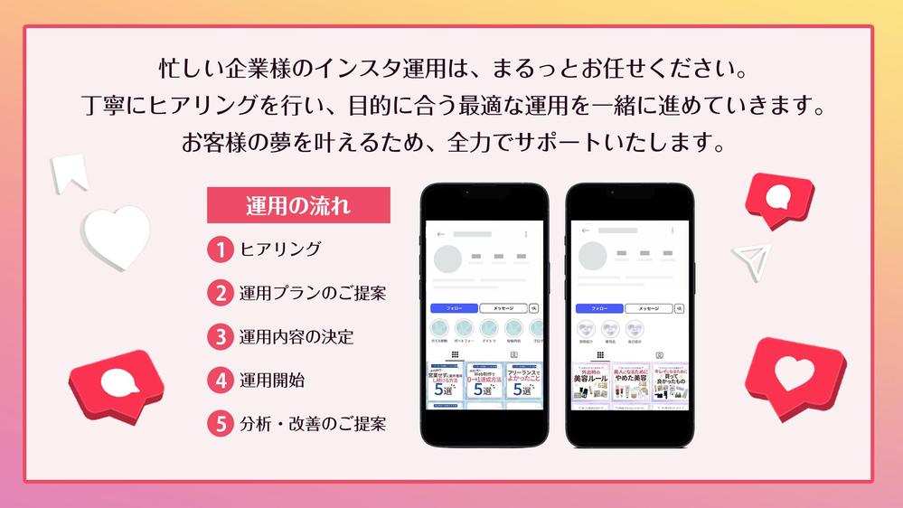魅力を引き出すSNS運用で、事業の拡大と認知度アップをお手伝いします