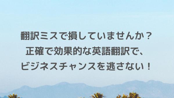 迅速な対応【英語翻訳】【アメリカ大学卒】実践的なビジネス英語で翻訳します