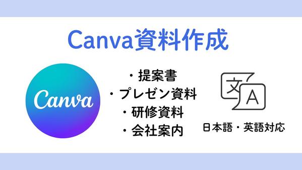 【Canva】ビジネス資料作成　日本語・英語対応いたし
ます