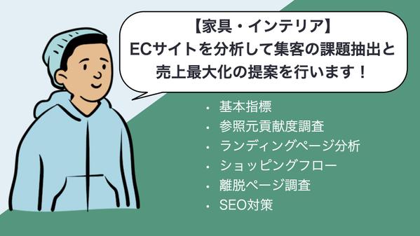 【家具・インテリア】ECサイト分析を行い集客の課題抽出と売上最大化をご提案します