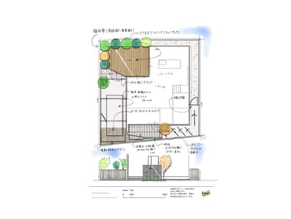 機能性・デザイン性の高い外構プラン図（平面図・一部立面図）を作成します