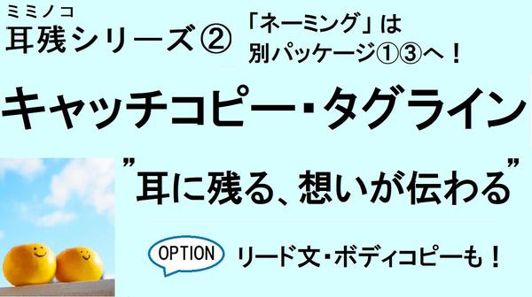 《ボディコピーも好評》 ”耳に残る”キャッチコピー・タグライン・各種コピー制作します