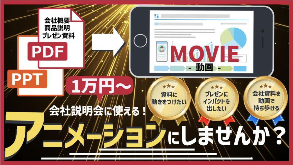 【会社説明会に使える⭕️】PDF・PPT資料をアニメーション動画にします