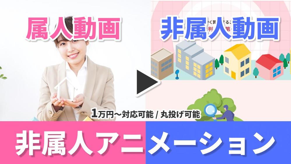 【属人動画➡非属人アニメーションに変身！】属人動画の内容をアニメーションに変更します