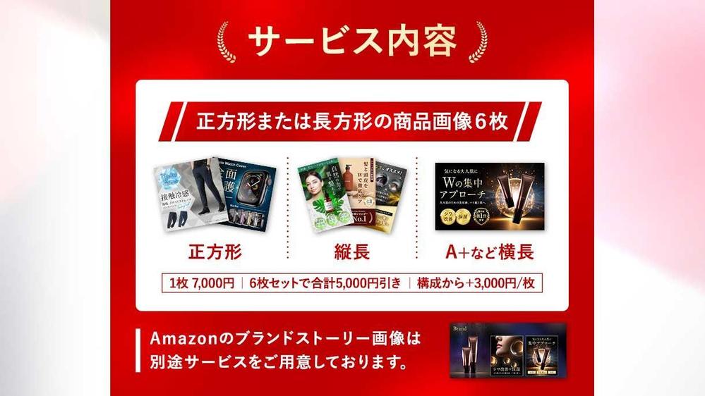 楽天/Amazon/Yahoo!/ECなどの商品画像を6枚セットで制作します