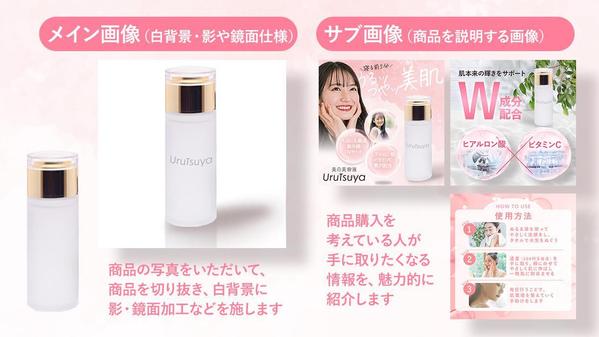 【女性向け・ネット販売商品】メイン＆サブ画像6枚セット制作します