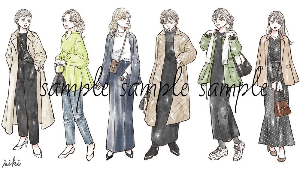 オシャレで目を惹くような素敵な女性イラスト制作いたします
