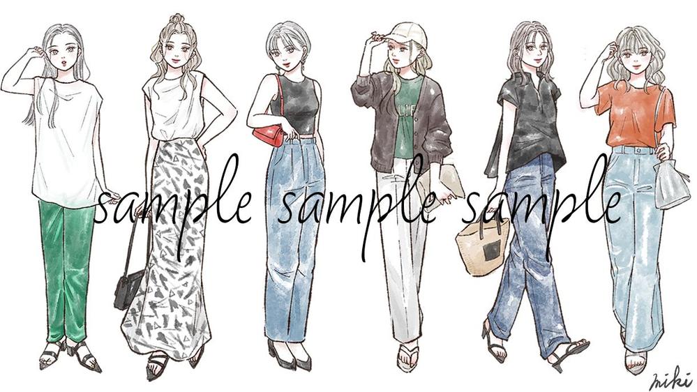 オシャレで目を惹くような素敵な女性イラスト制作いたします