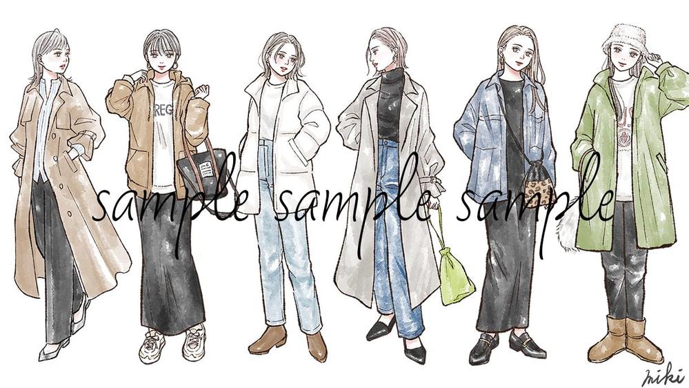 オシャレで目を惹くような素敵な女性イラスト制作いたします
