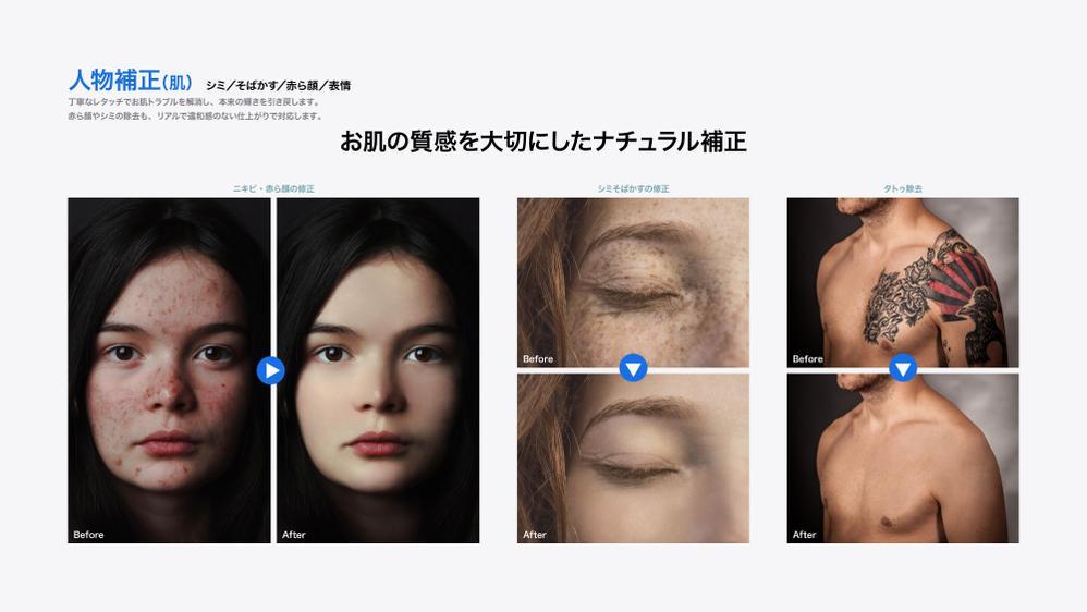 【人物レタッチ／お肌修復パック】あなたの若返りを実現します