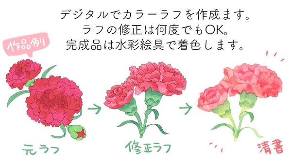 挿絵や装飾に。水彩で美しい花・植物のイラストを描きます