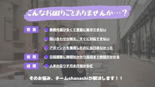 【不動産業様向け】オンラインアシスタントチームが貴社のリソース不足を解消し
ます