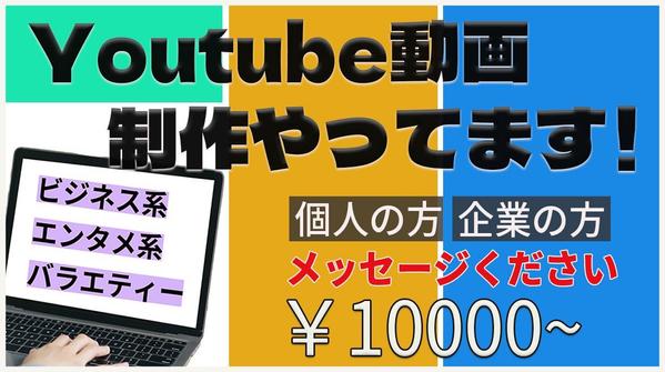 いただいた素材とフリー素材を使用し、Youtube動画の編集をします