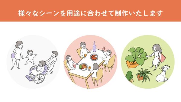 【手書き風】人物・街のビジュアルイラストをおしゃれに制作します