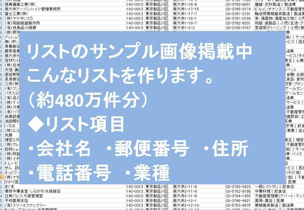 1都道府県1万円！全国分なら割引あり｜最大約480万件の営業リスト作成します
