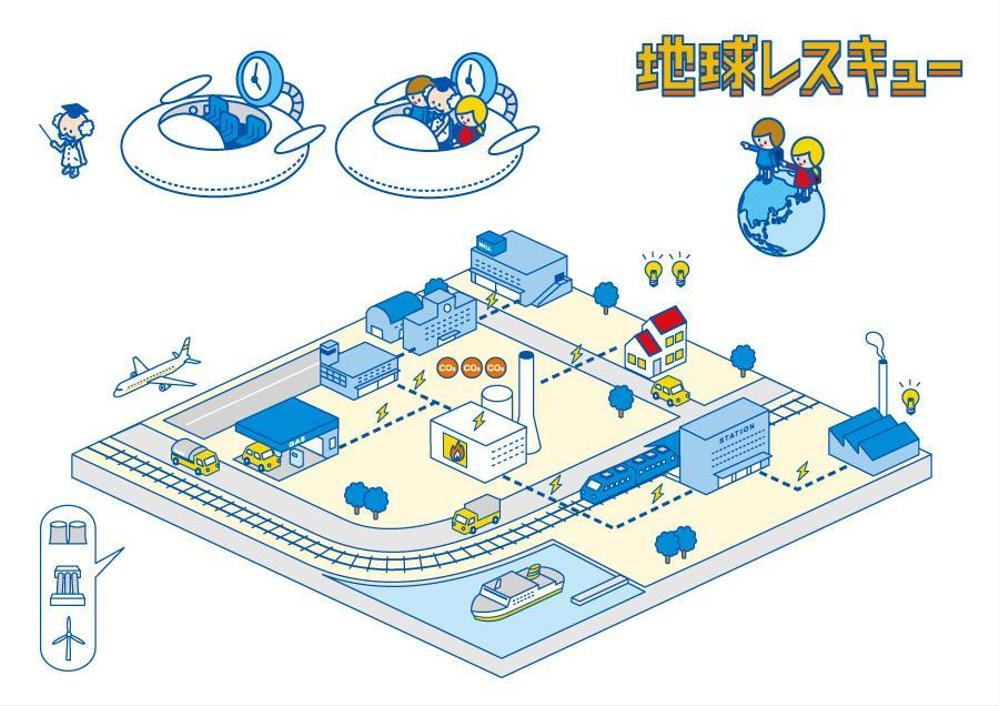 イラストマップ・フロアマップ・施設案内図・鳥瞰図作成します