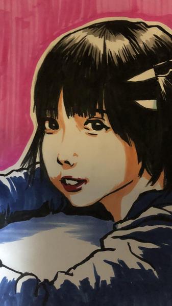 アニメ風ではない劇画タッチのしっかりした線の似顔絵を描いてます