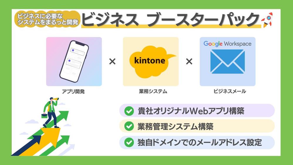 【ビジネスブースターパック】アプリ開発・業務システム開発・メール設定をまるっとします
