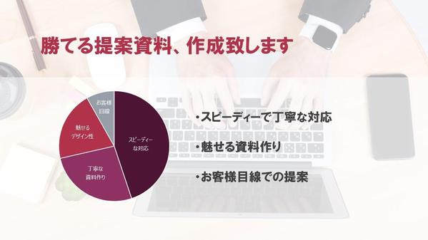 プレゼン資料作成、既存資料の修正します