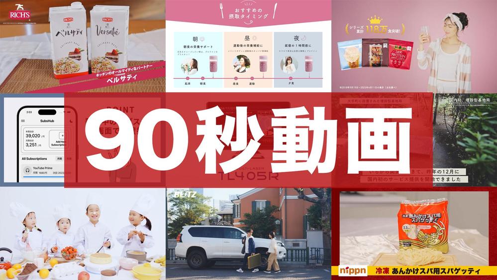 【90秒動画】「90秒」でビジネスやサービスの魅力を伝える動画を制作します