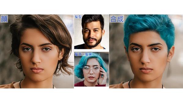 生成AIによって別人の顔写真からヘアスタイルを合成するシステムを開発します