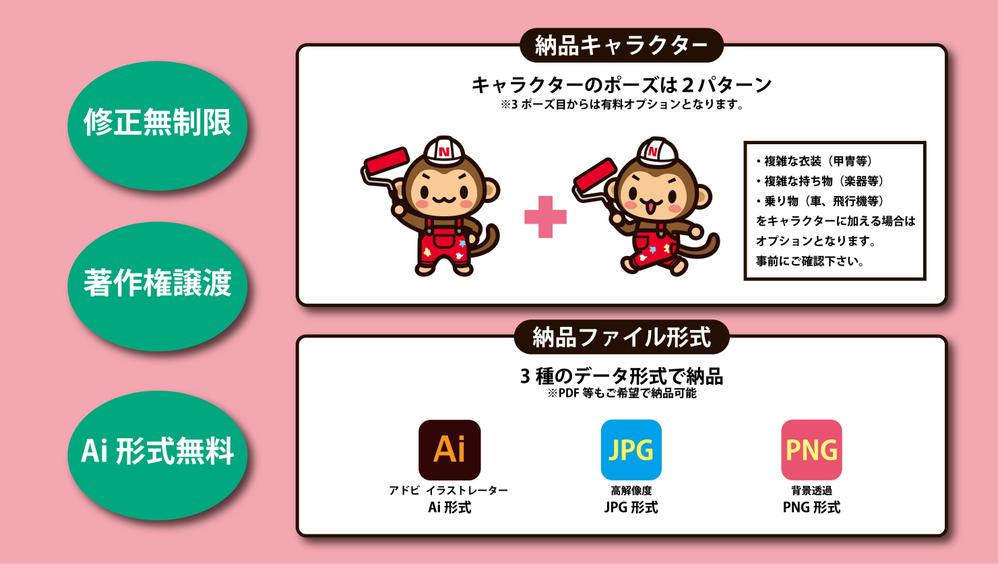 【2案提案・修正無制限】シンプルで可愛いキャラクター作成します