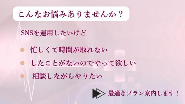 医療に関するSNS運用代行で投稿作成・運営サポートを致
	します