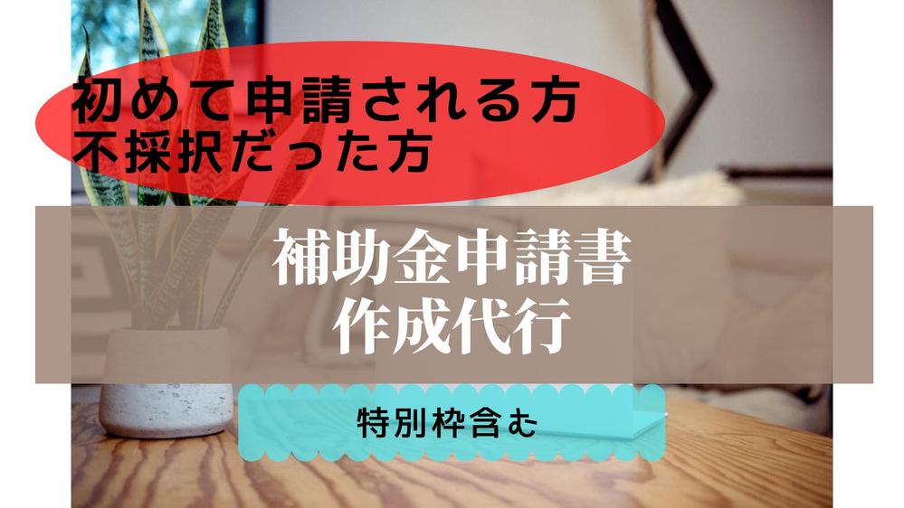 小規模事業者持続化補助金　事業計画書の作成支援を致します