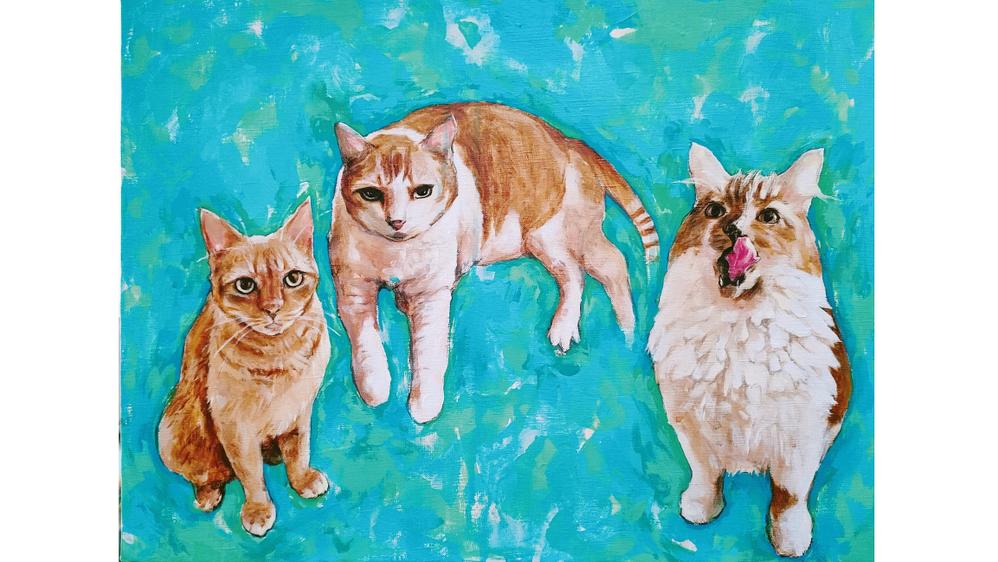 大好きなペットの絵、世界に1点のオリジナル、発想力豊かに描きます