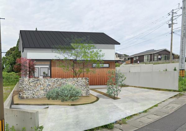 既存敷地に合わせた点景（人物,植栽etc）を含んだ外構建築パースの製作をします。ます