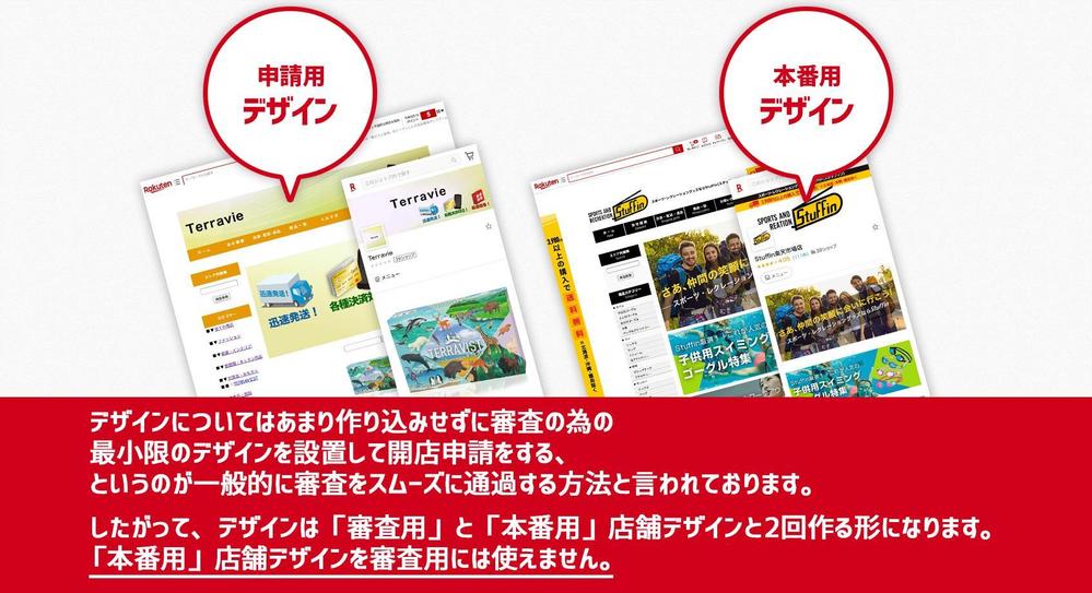楽天市場ショップ　開店申請用のデザインを作成いたします