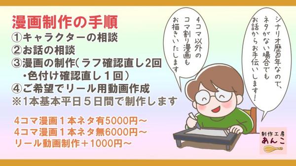 チラシ・メルマガ・インスタ・HP・YouTube用の漫画描きます