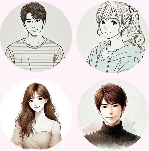 即対応OK！好印象SNS・ブログ用のアイコンイラストをお描きします