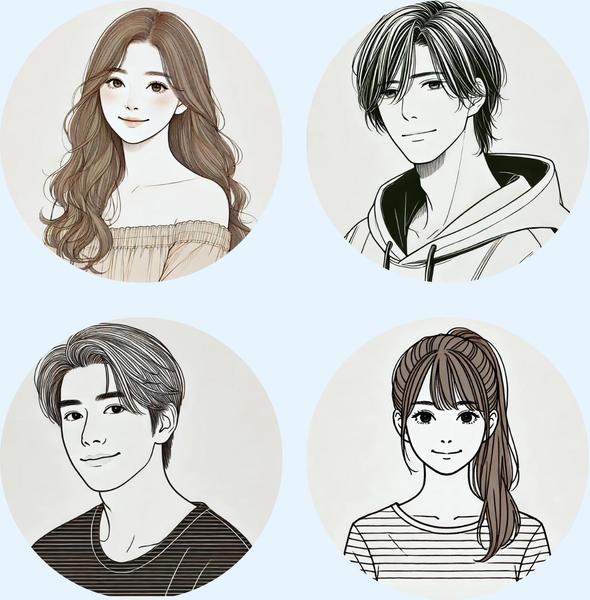 即対応OK！好印象SNS・ブログ用のアイコンイラストをお描きします