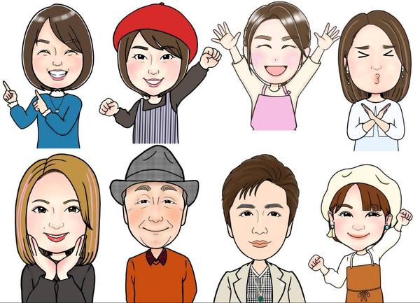 イメージアップに使用できる、名刺やWeb用の似顔絵を制作いたします