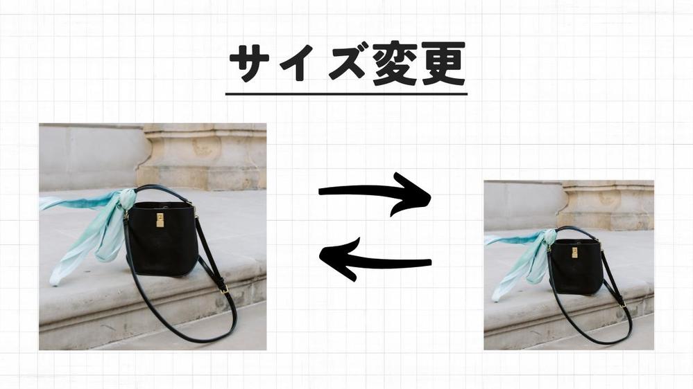 【画像・写真の加工】サイズ変更、トリミング（四角）、ロゴ挿入、フレーム合成します