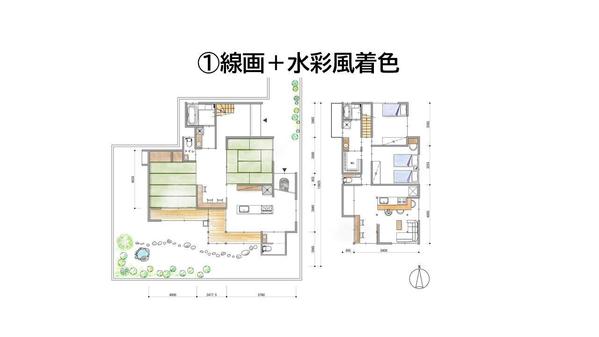 不動産やイベント広告用のデザインカラー図面を建築士が作成します