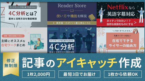 【記事のアイキャッチ／サムネイル作成】シンプルで分かりやすいWeb画像を作成します