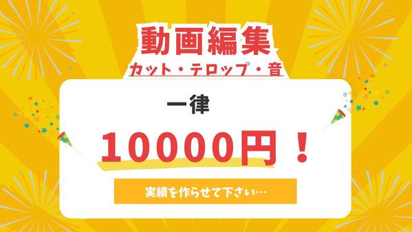 実績を下さい！カット テロップ 音入れ 格安でさしていただきます