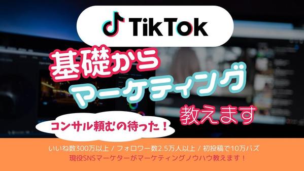 【SNSマーケティング初心者歓迎】基礎から、伸ばすTikTok運用をお教えします