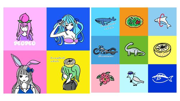 超シンプルでゆるかわいいタッチの動物・人物のアイコンイラスト描きます
