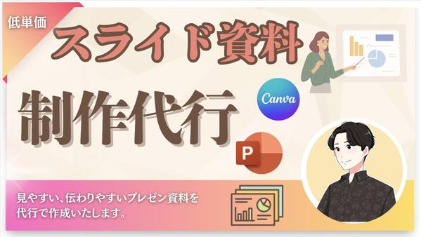 ポートフォリオやプレゼンをする見やすく分かりやすいスライド資料を代行で作成いたします