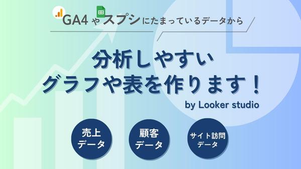 Looker studioで分かりやすいグラフや表を作成します