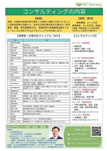 危機管理、防災、BCPに関する総務関係の経営者向け企画提案資料を作成します