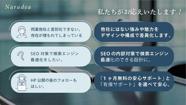 〔小規模事業様向け〕事業の信頼が伝わるHPをデザイナーが制作します