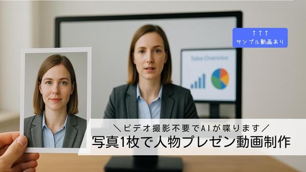 写真1枚で資料付き動画を簡単に制作します｜撮影不要でAIが喋ります
