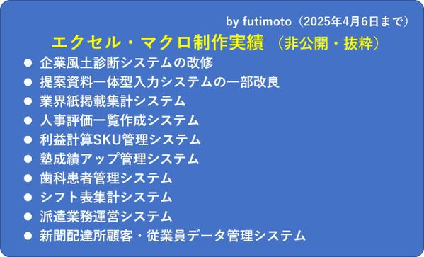 エクセルでマクロ（VBA）を作成して、作業の効率化を図ります